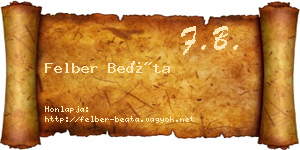 Felber Beáta névjegykártya