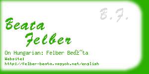 beata felber business card